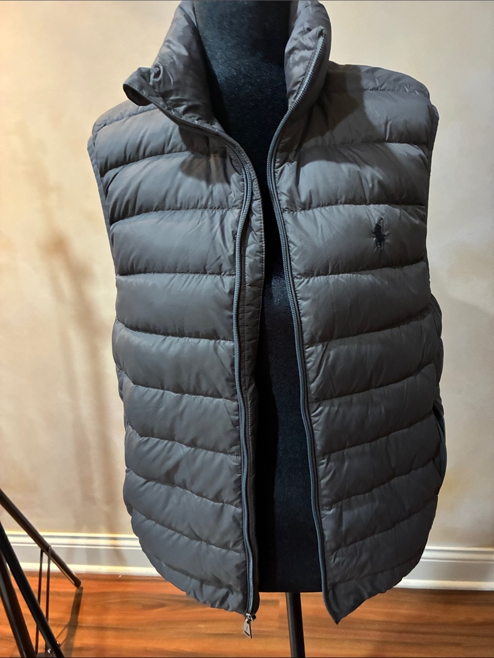 Polo by Ralph Lauren Men's Quilted Puffer Vest - Charcoal Gray